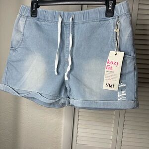 YMI Blue Jean Shorts Relaxed Fit Drawstring Waist